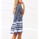 Blue & White Short Sleeve Dress