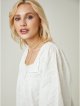 White Embroidered Square Neck Blouse