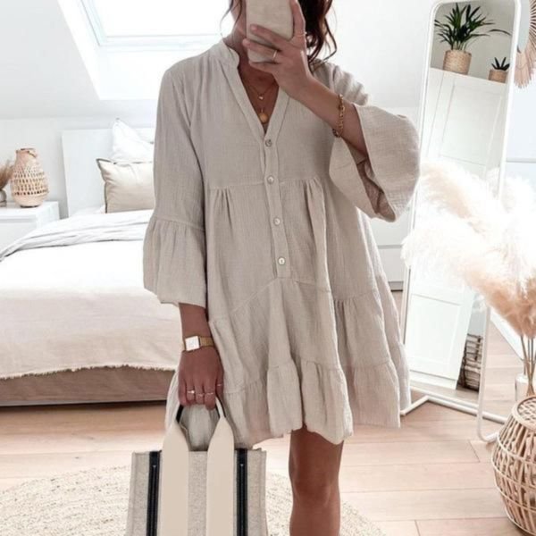 Glamorous Apricot 3/4 Sleeve Mini Dress