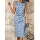 A Touch of Class Blue Polka Dot Midi Dress