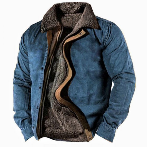 Trendy lapel zippered hoodie