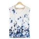 Modest V-Neck Sleeveless Printed Top