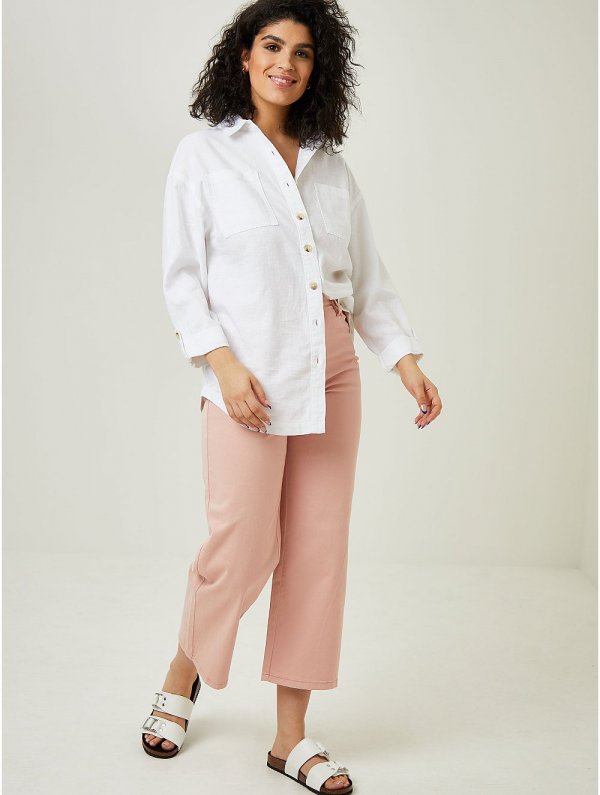 White Long Sleeve Linen Shirt