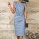 A Touch of Class Blue Polka Dot Midi Dress