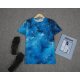 Mysterious Blue Print Short Sleeve Top