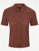 Brown Embroidered Button Up Shirt