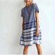 Blue & White Short Sleeve Dress